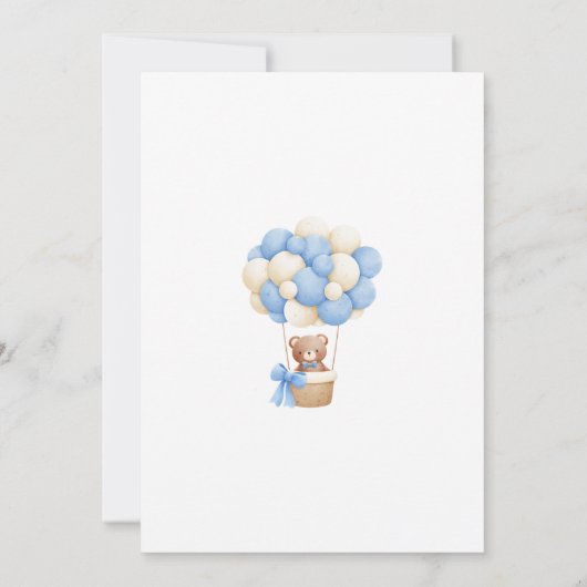 Blue Bear Spanish Baby Shower Boy invit 招待状 (裏面)