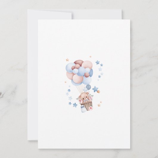 Blue Bear Spanish Baby Shower Boy invitation 招待状 (裏面)
