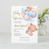 Blue Bear Spanish Baby Shower Boy invitation 招待状 (スタンド正面)
