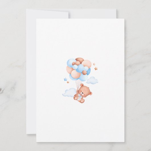 Blue Bear Spanish Baby Shower Boy invitation 招待状 (裏面)