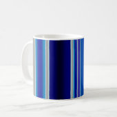Blue Beige and Lavender Stripes コーヒーマグカップ (正面左)