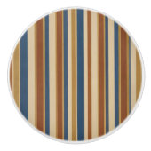 Blue beige gold and bronze stripes セラミックノブ (正面)