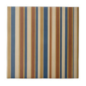 Blue beige gold and bronze stripes タイル (正面)
