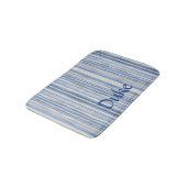 Blue Beige Striped Minimalist Absorbent Pet Mat バスマット (アングル)