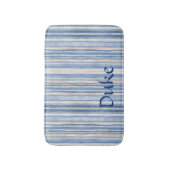 Blue Beige Striped Minimalist Absorbent Pet Mat バスマット (正面縦)