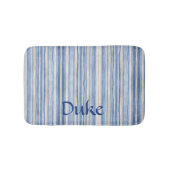 Blue Beige Striped Minimalist Absorbent Pet Mat バスマット (正面)