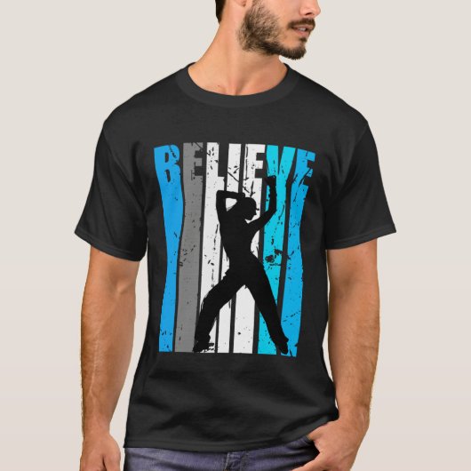 Blue Believe Dance Motivational Girls Team Retro Tシャツ (正面)