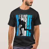 Blue Believe Roller Skating Motivational Girls Tea Tシャツ (正面)