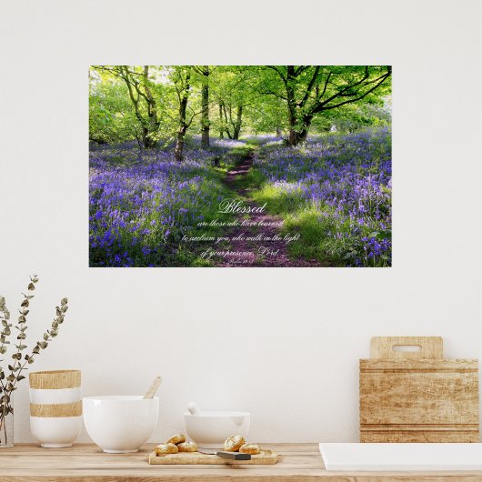Blue bells forest, Christian poster, psalm 89 ポスター (キッチン)