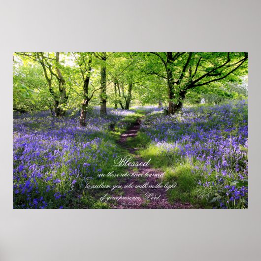 Blue bells forest, Christian poster, psalm 89 ポスター (正面)