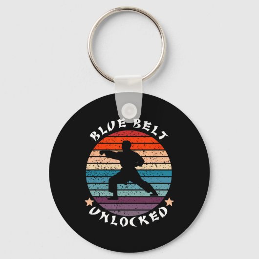 Blue Belt Level Unlocked Achievement Karate Keep T キーホルダー (正面)