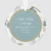 Blue Berry Botanical Baby Photo オーナメント (裏面)