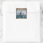 Blue best grandpa ever the times スクエアシール (バッグ)