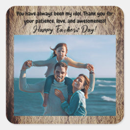 Blue best grandpa ever the times スクエアシール