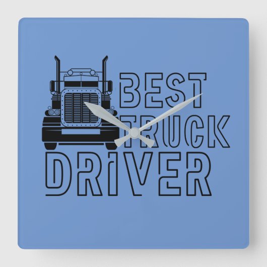 Blue Best Truck Driver Carrier スクエア壁時計 (正面)