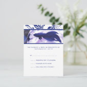 Blue Betta Fish結婚式RSVPカード 出欠カード (スタンド正面)