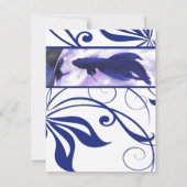 Blue Betta Fish結婚式RSVPカード 出欠カード (裏面)