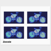 blue bicycle 長方形シール (シート)