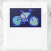 blue bicycle 長方形シール (バッグ)