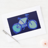 blue bicycle 長方形シール (封筒)