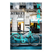 Blue Bicycle in Paris Photo Art フォトプリント (正面)