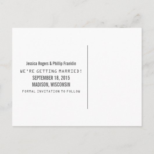 Blue Binary Code Photo日付ポストカードの保存 案内ポストカード (裏面)