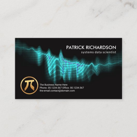 Blue Binary Codes Digital Wave Data Scientist 名刺 (正面)