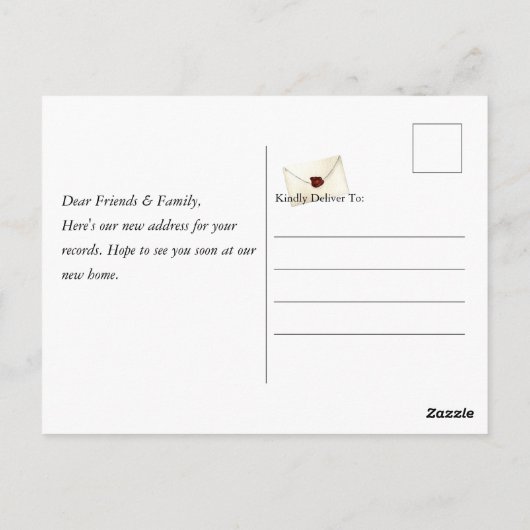 Blue Birdメールボックスの移動案内はがき ポストカード (裏面)