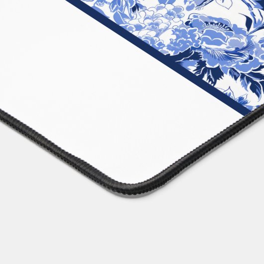 Blue Bird Chinoiserie Monogram  デスクマット (コーナー)