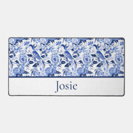 Blue Bird Chinoiserie Monogram  デスクマット