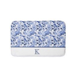 Blue Bird Chinoiserie Monogram  バスマット