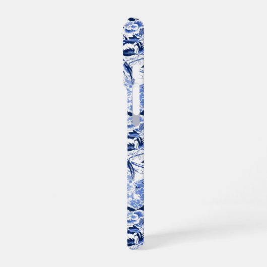 Blue Bird Chinoiserie Monogram  iPhoneケース (左側面)