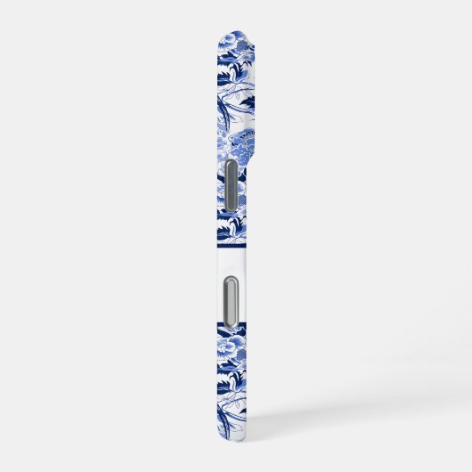 Blue Bird Chinoiserie Monogram  iPhoneケース (右側面)