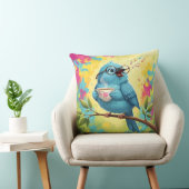 Blue Bird Cozy Throw Pillow  クッション (椅子)