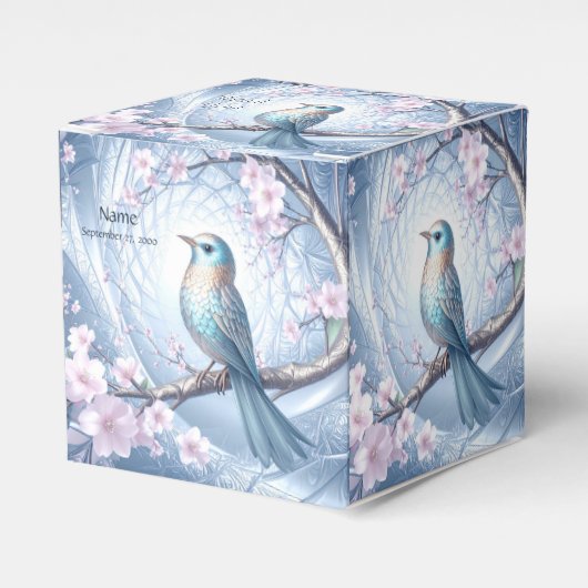 Blue Bird Floral Favor Box フェイバーボックス (正面サイド)