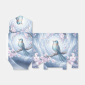 Blue Bird Floral Favor Box フェイバーボックス (折り畳みなし)
