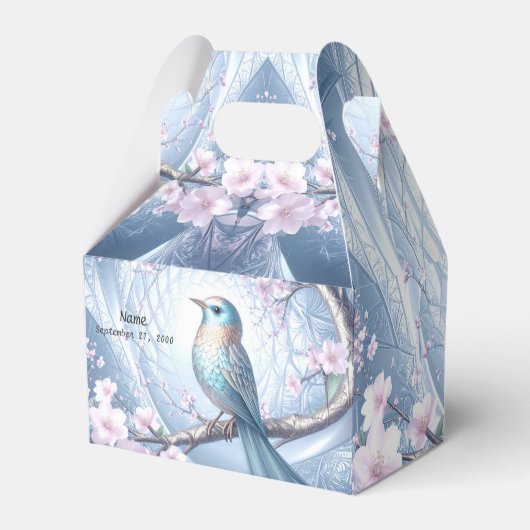 Blue Bird Floral Favor Box フェイバーボックス (正面サイド)