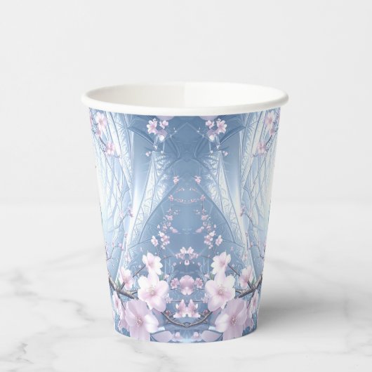 Blue Bird Floral Paper Cups 紙コップ (左)
