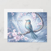 Blue Bird Floral Postcard ポストカード (正面/裏面)