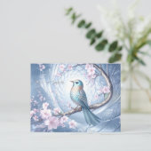 Blue Bird Floral Postcard ポストカード (スタンド正面)