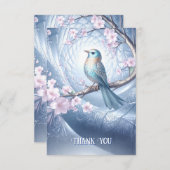 Blue Bird Floral Thank You Card サンキューカード (正面/裏面)