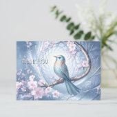 Blue Bird Floral Thank You Card サンキューカード (スタンド正面)