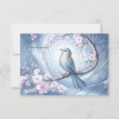 Blue Bird Floral Thank You Card サンキューカード (裏面)