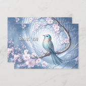 Blue Bird Floral Thank You Card サンキューカード (正面/裏面)
