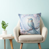 Blue Bird Floral Throw Pillow クッション (椅子)