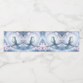 Blue Bird Floral Water Bottle Label ペットボトルラベル (シングルラベル)