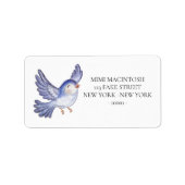 Blue Bird Flying Address Labels ラベル (正面)