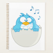 Blue Bird Hatching from Egg Singing Funny Animal プランナー手帳 (正面)