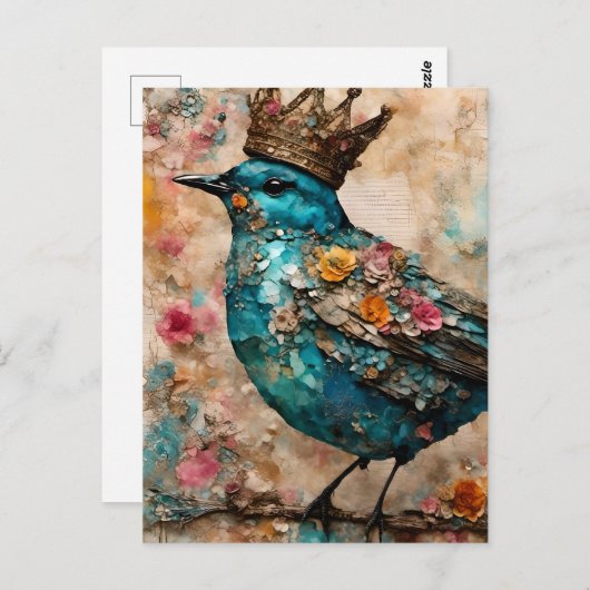 Blue Bird in a Crown ポストカード (正面/裏面)