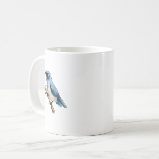 Blue Bird on a Branch Coffee Mug コーヒーマグカップ (正面左)